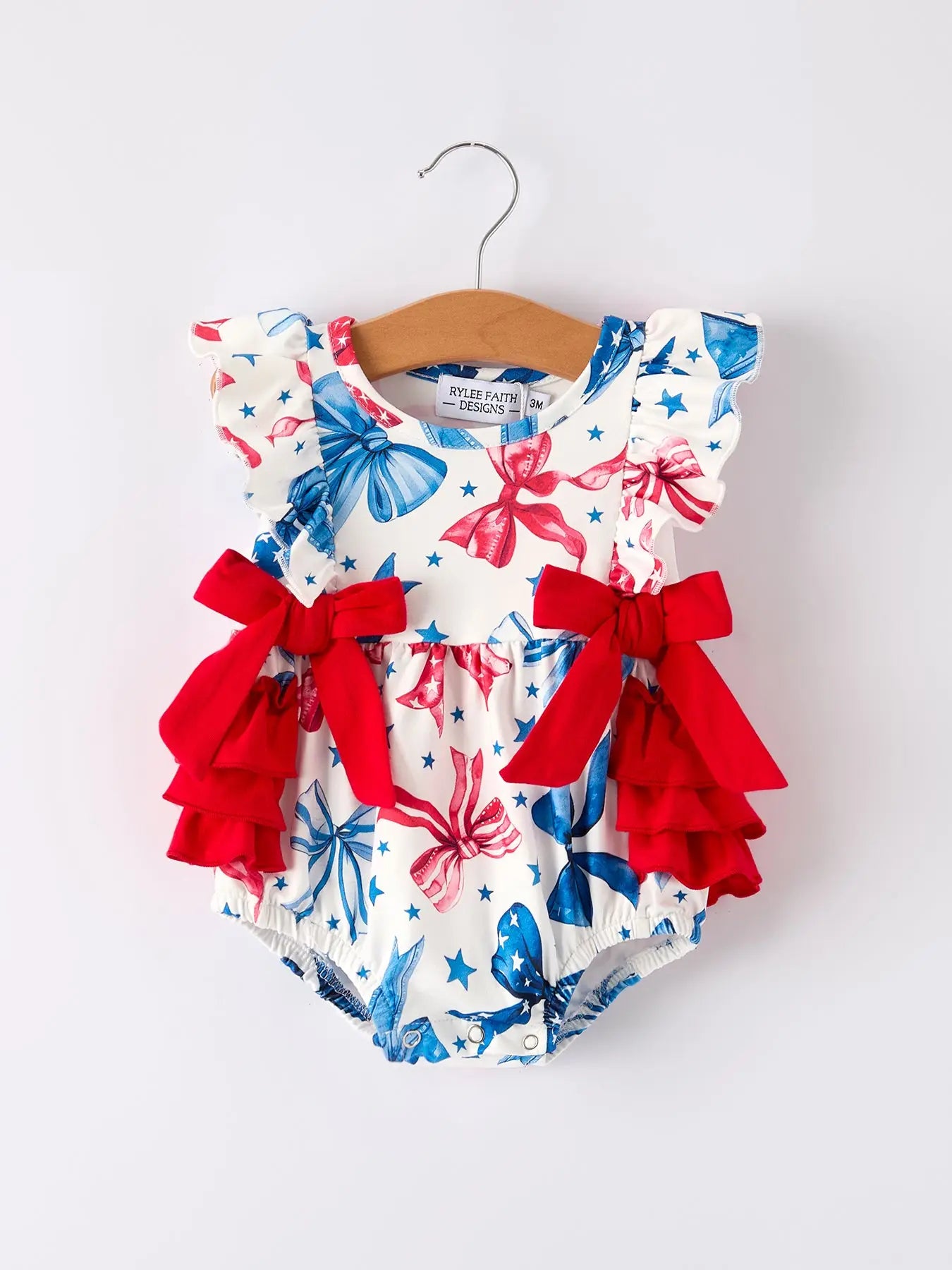 Red, White, & Bows Ruffle Bubble