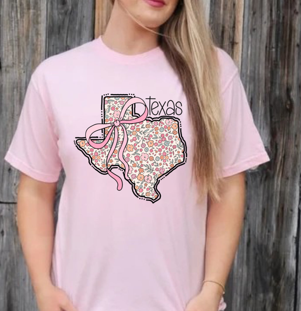 Texas Floral Bow CC Tee