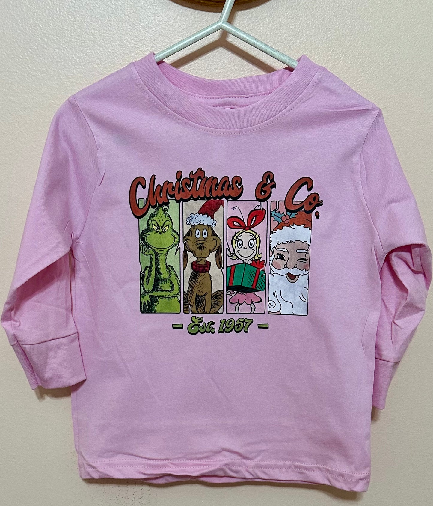 Christmas Co Pink LS Tee