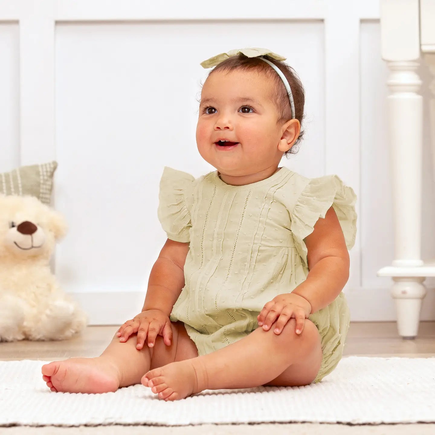 Daphne Sage Swiss Dot Cotton Bodysuit