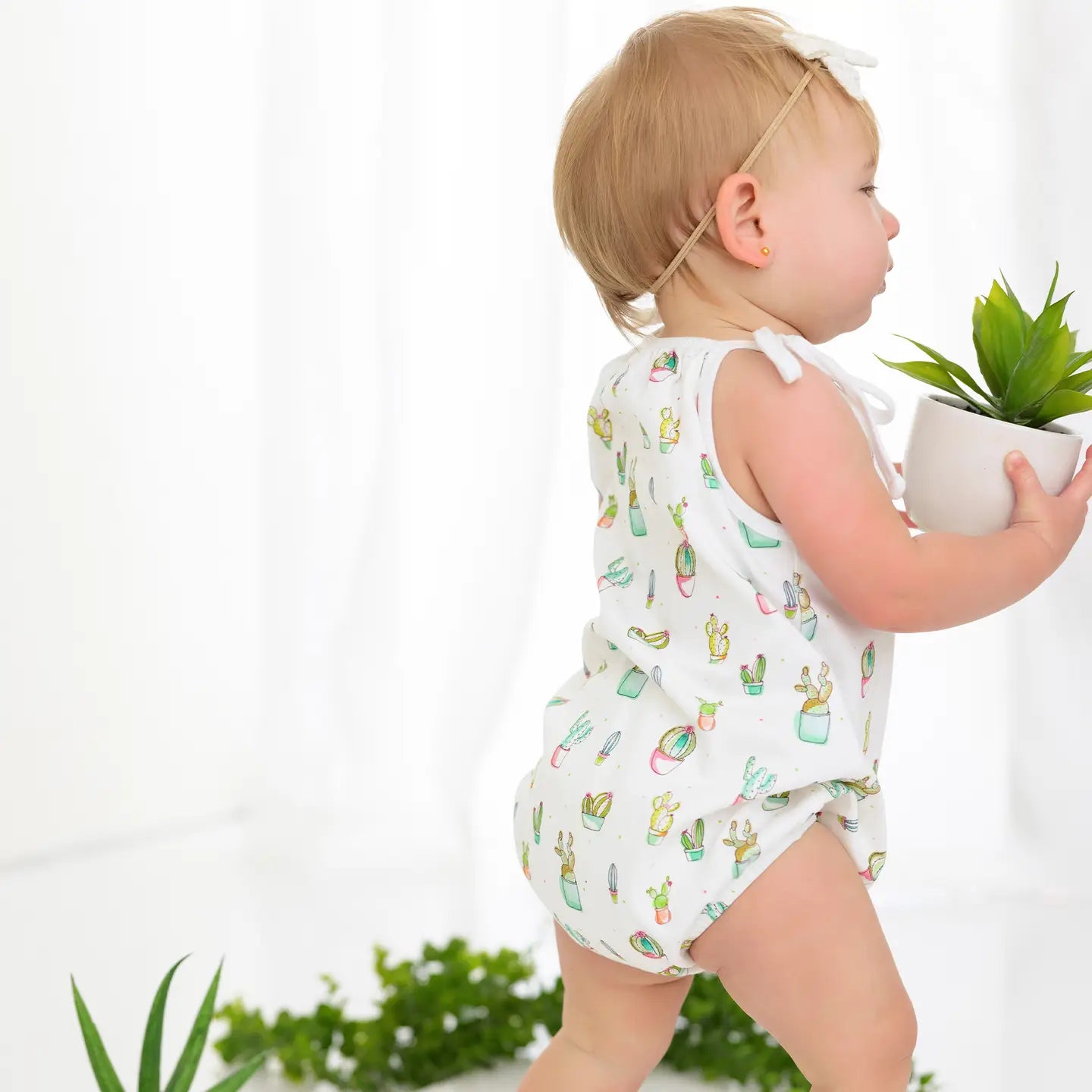 Suc-Cute-Lent Cotton Shoulder Tie Onesie