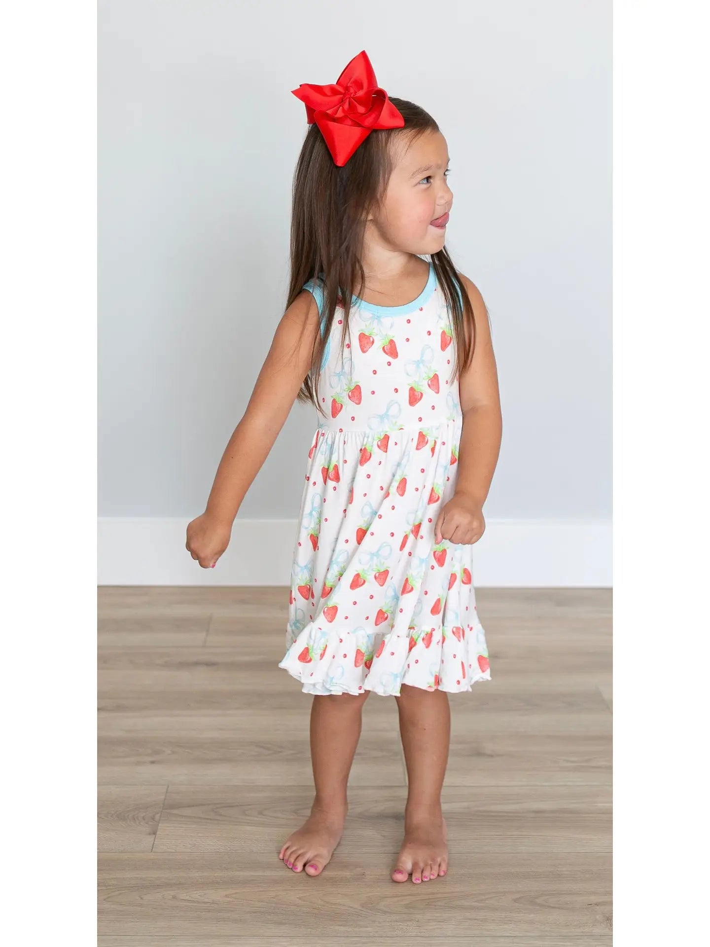 Strawberries & Bows Bamboo Dress