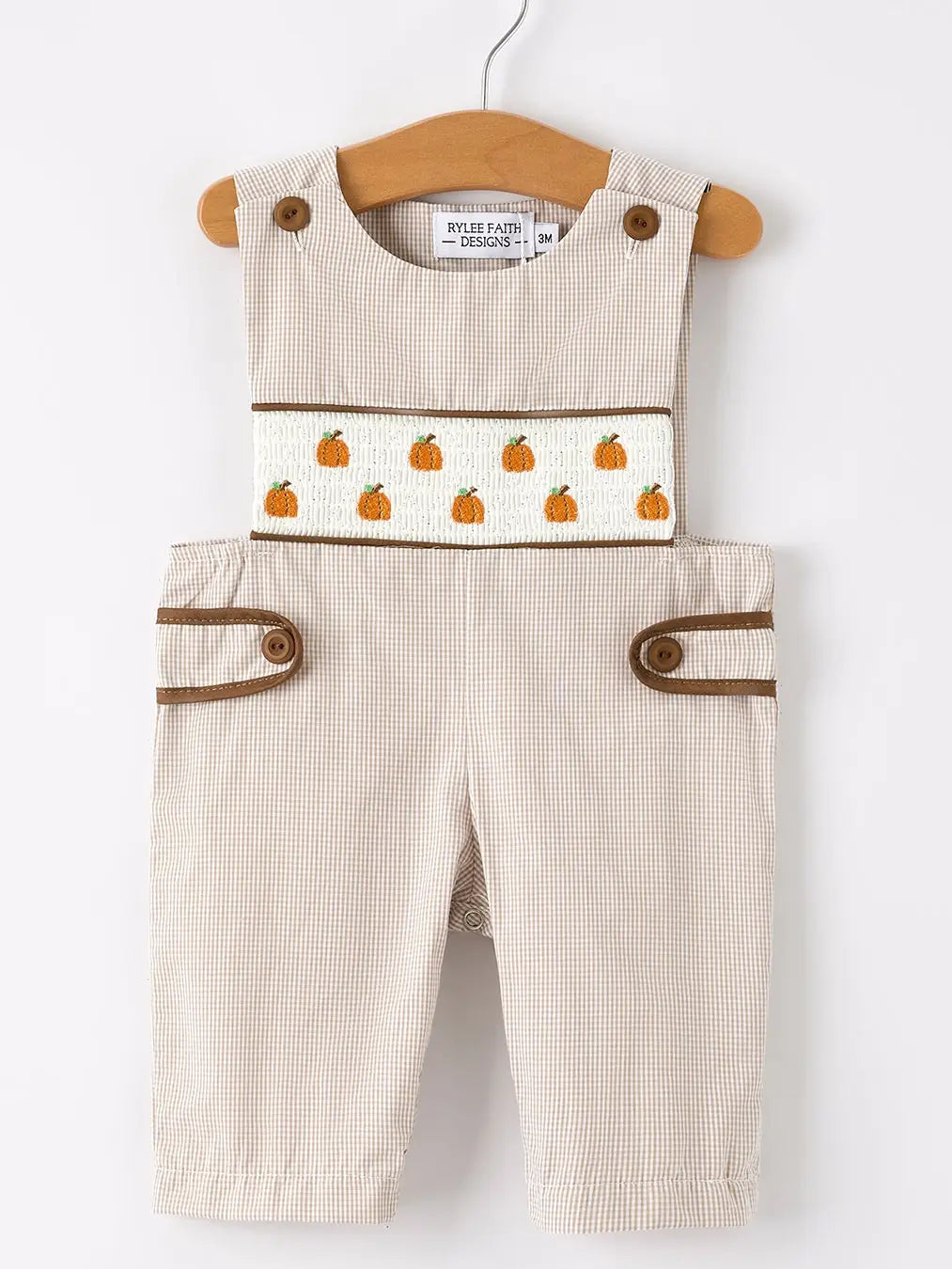 Pumpkin Smocked Plaid Jon Jon