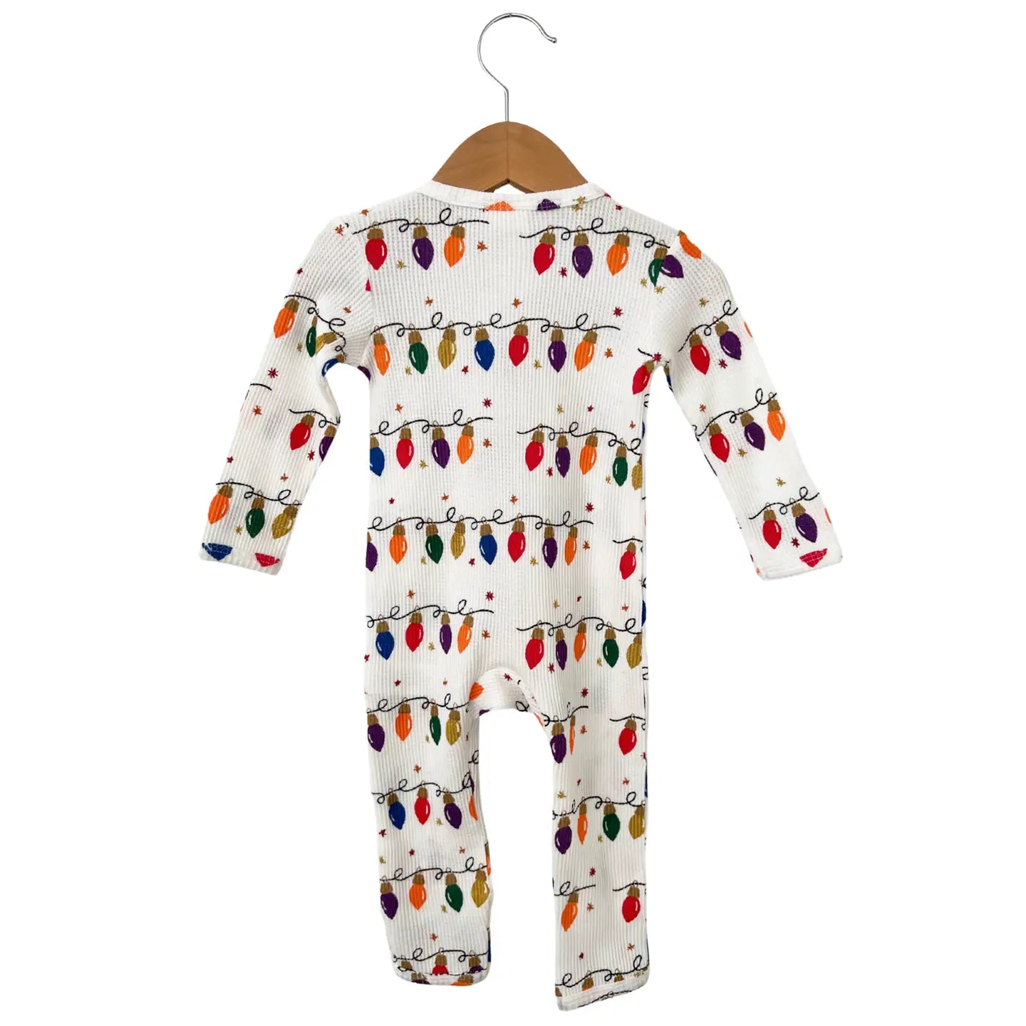 Christmas Lights Waffle Knit Footie