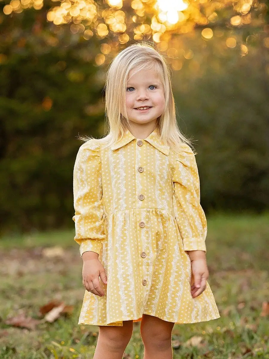 Vintage Yellow Magnolia Dress