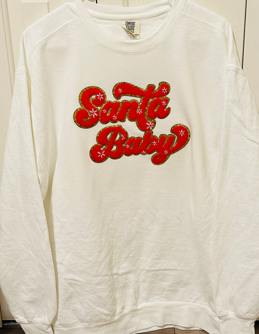Santa Baby Patch Comfort Color Sweatshirt