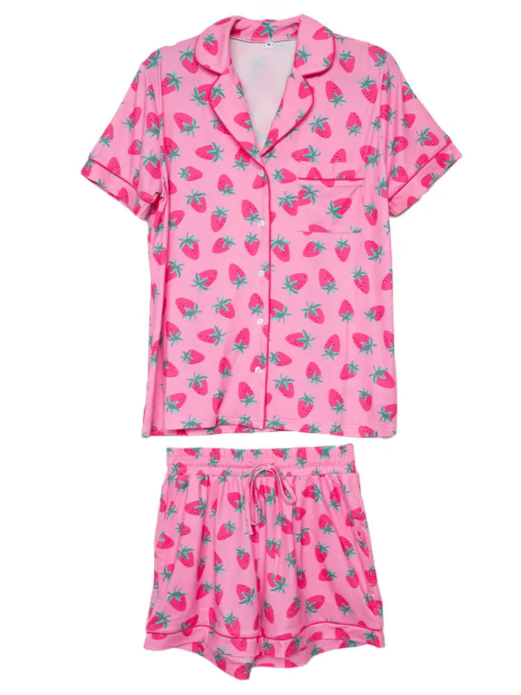 Pink Strawberry Pajamas