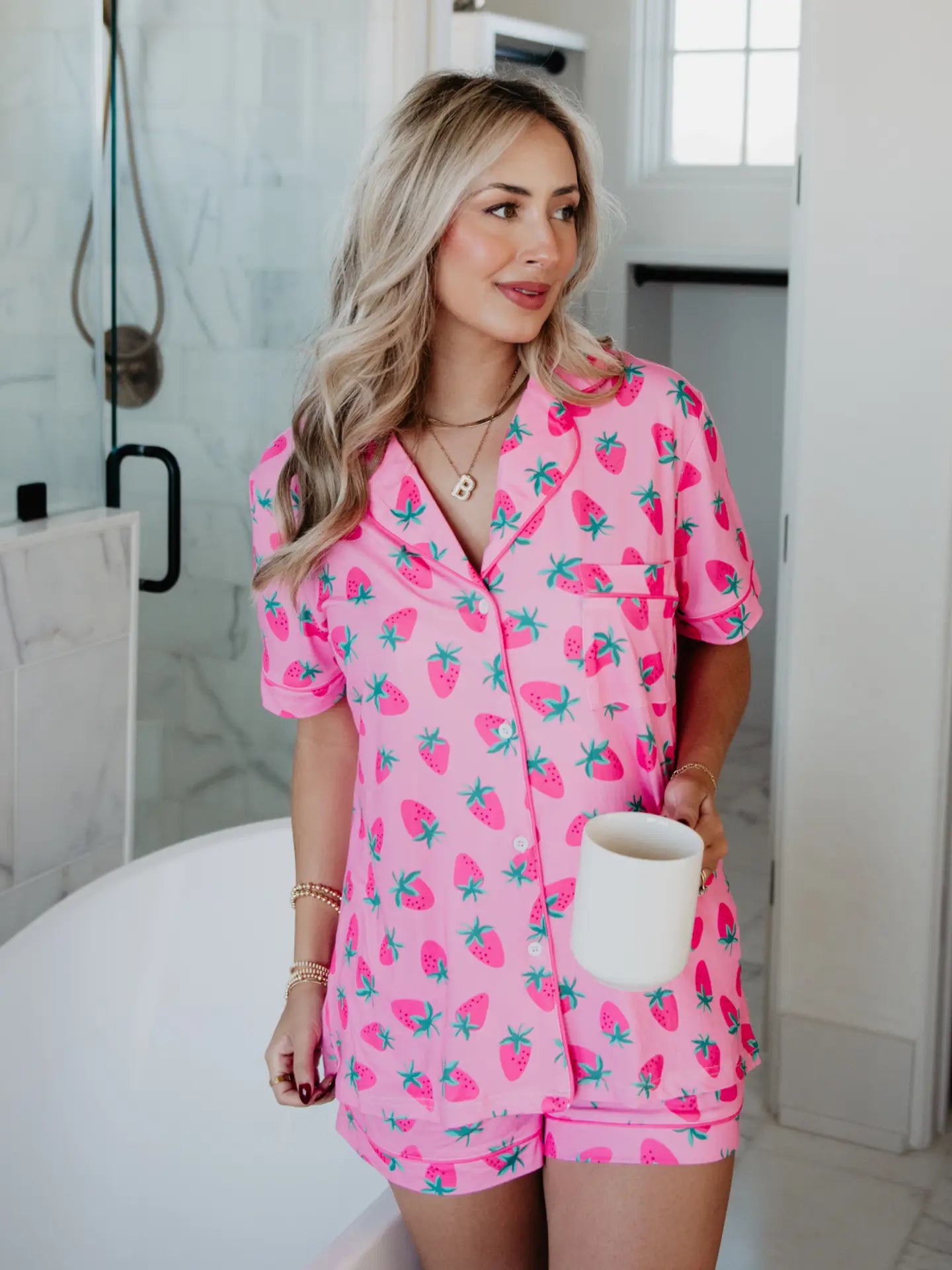 Pink Strawberry Pajamas