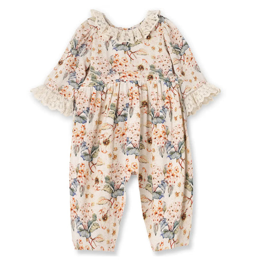 Vintage Floral Lace Romper