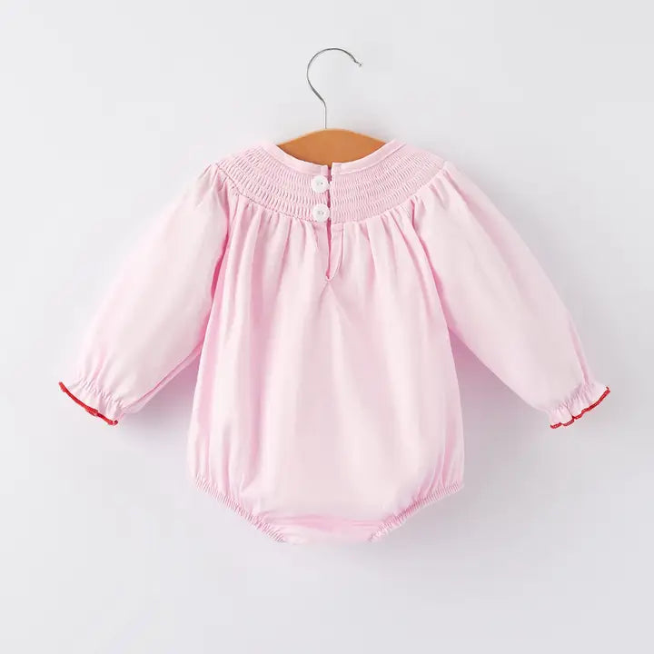Pink Smocked Valentine Bubble & Dress